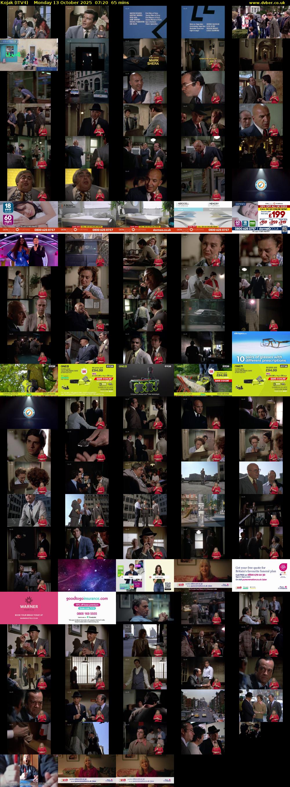 Kojak (ITV4) Monday 13 October 2025 07:20 - 08:25