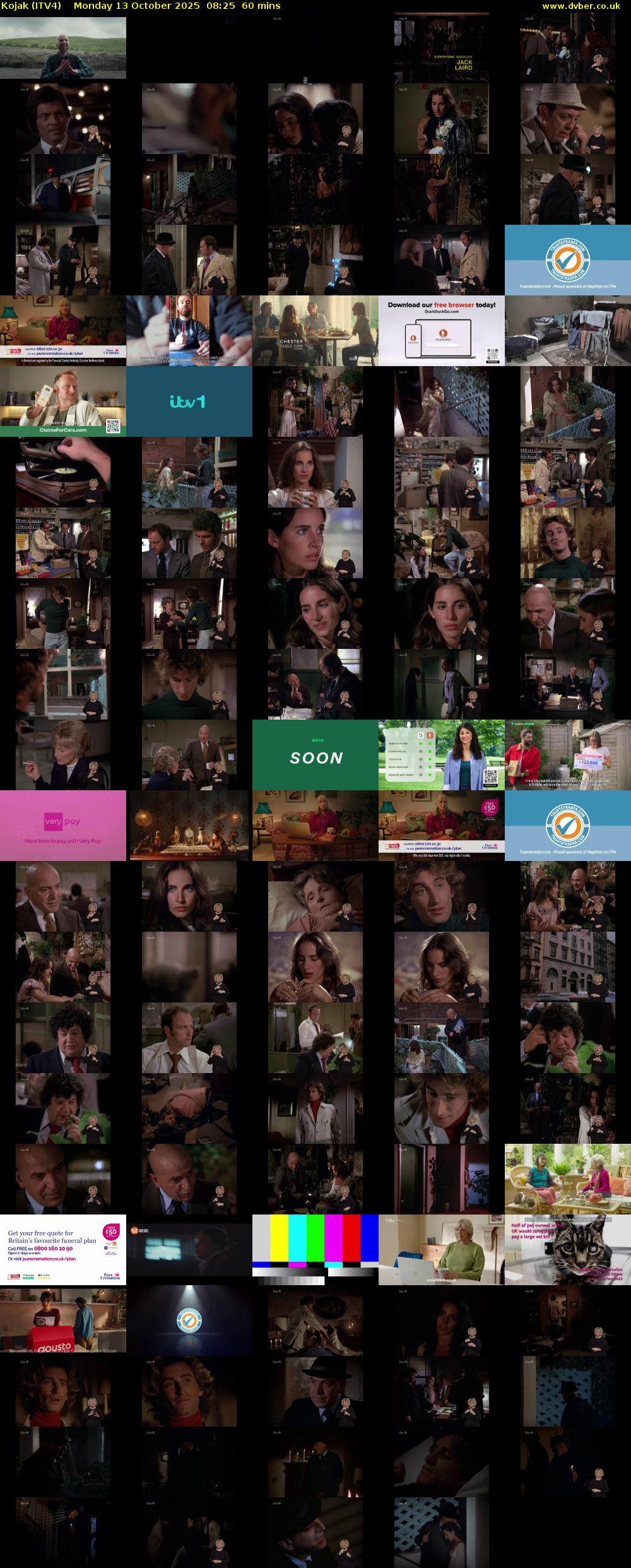 Kojak (ITV4) Monday 13 October 2025 08:25 - 09:25