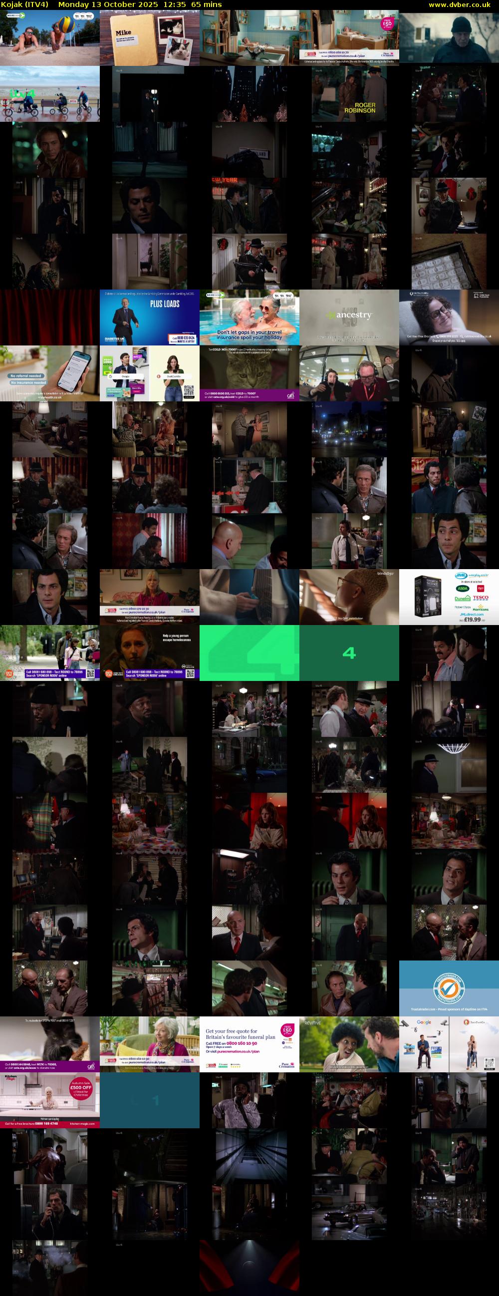 Kojak (ITV4) Monday 13 October 2025 12:35 - 13:40