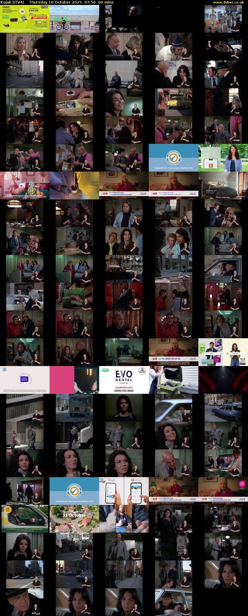 Kojak (ITV4) Thursday 16 October 2025 07:50 - 08:50