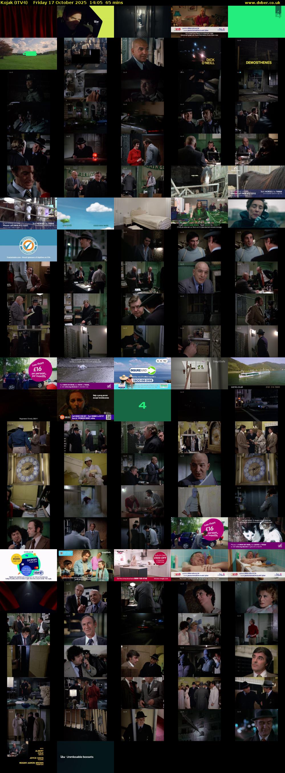 Kojak (ITV4) Friday 17 October 2025 14:05 - 15:10