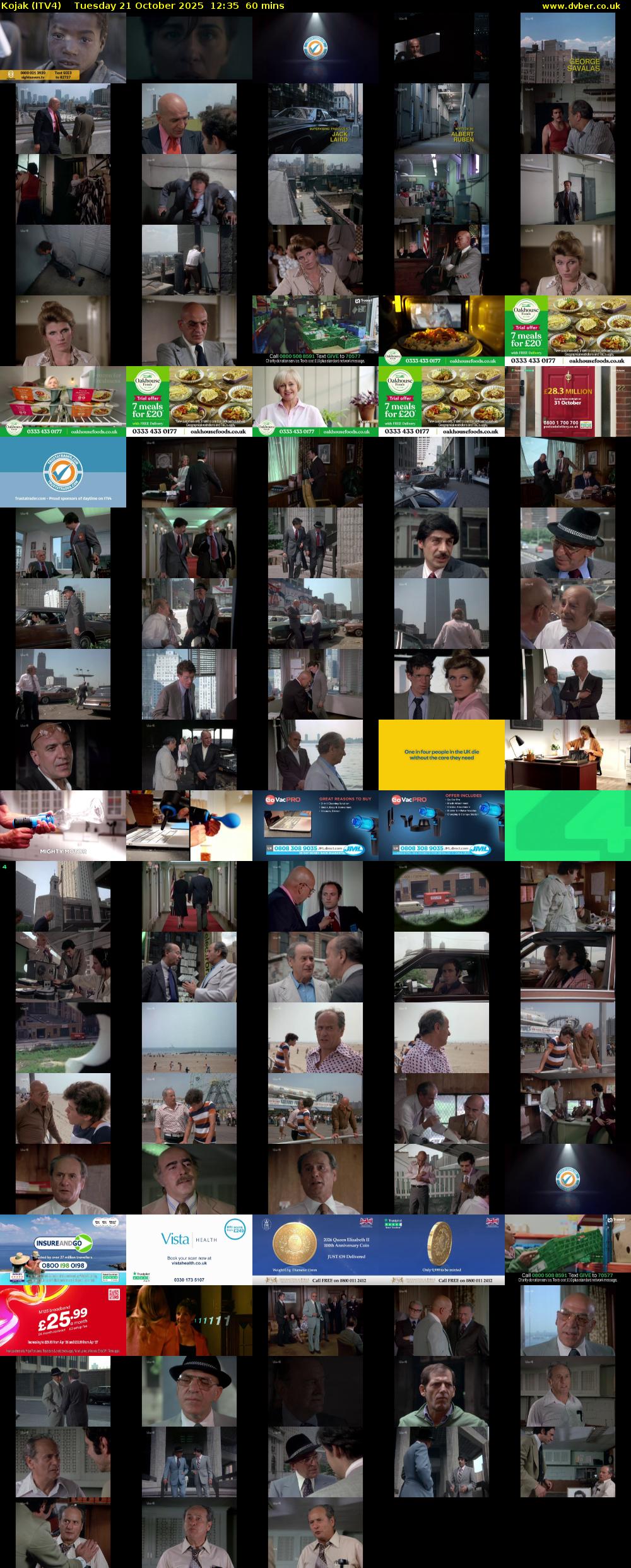 Kojak (ITV4) Tuesday 21 October 2025 12:35 - 13:35