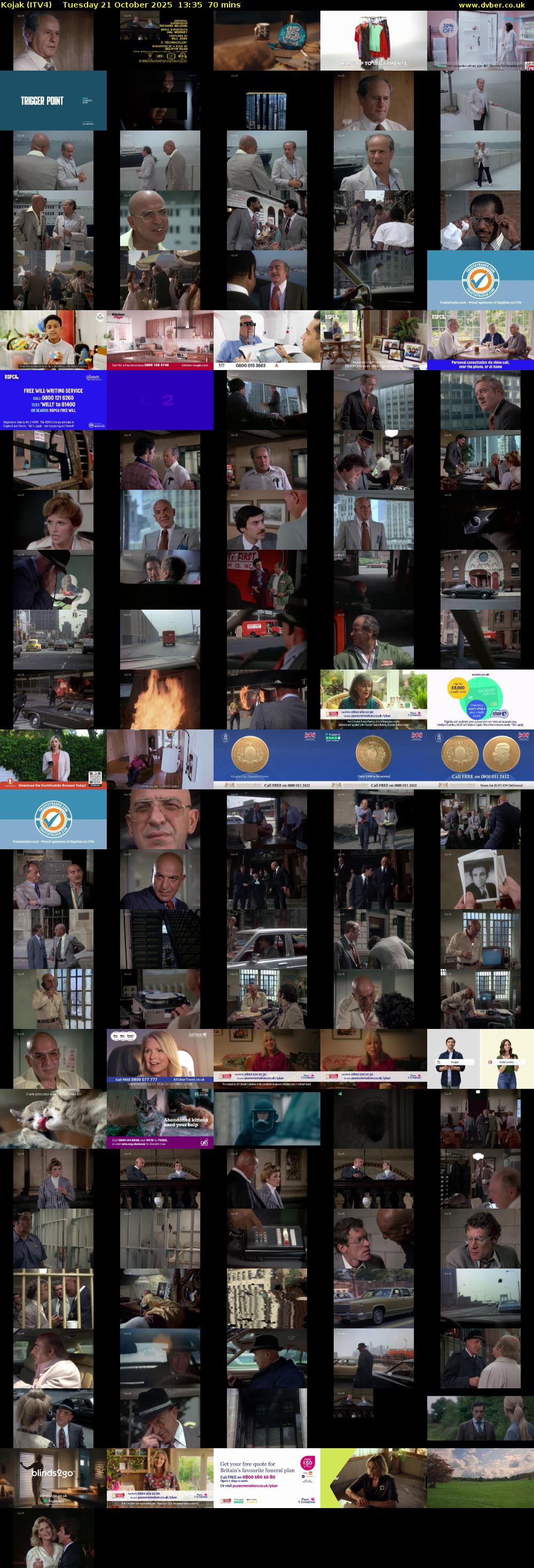 Kojak (ITV4) Tuesday 21 October 2025 13:35 - 14:45