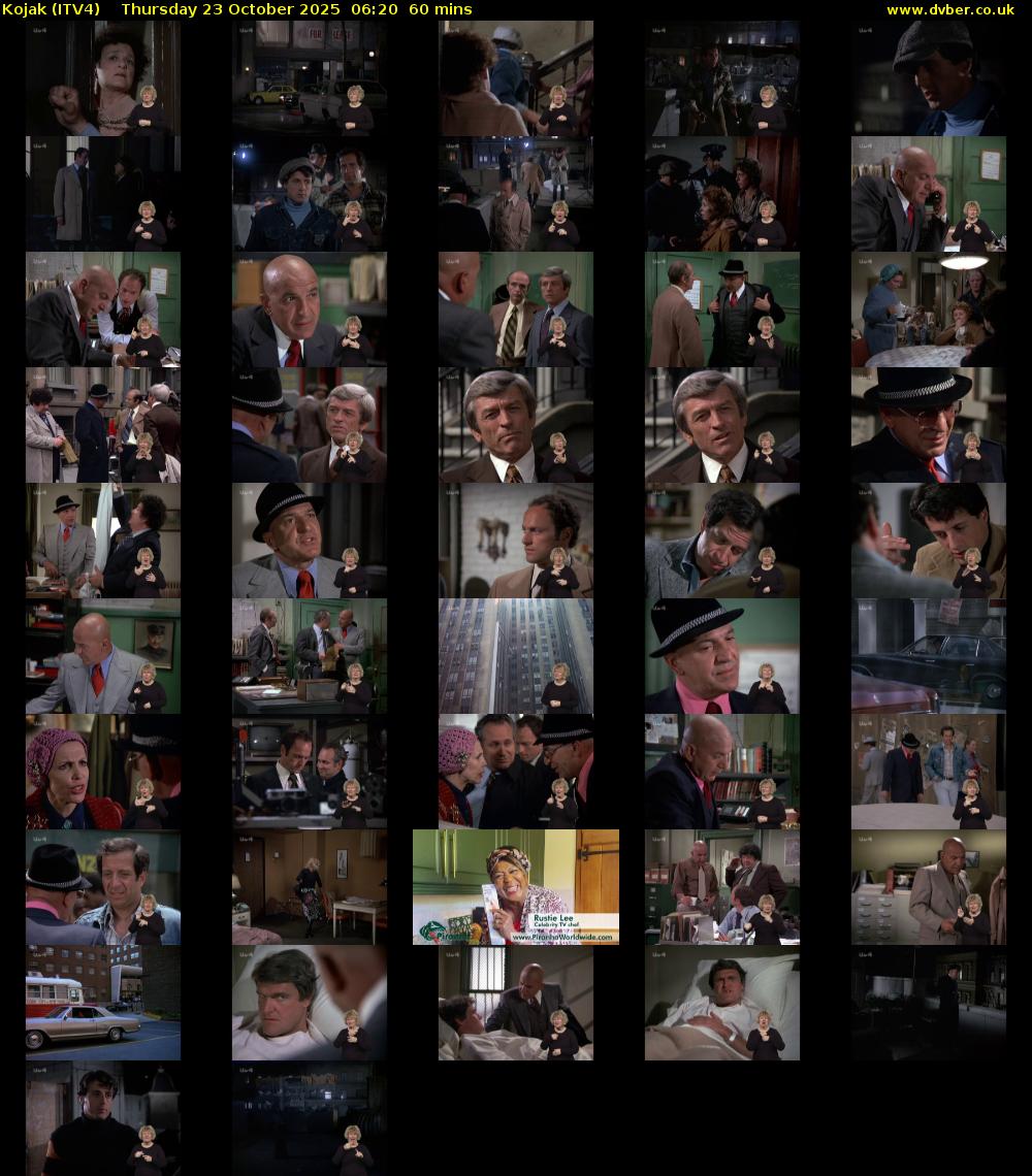 Kojak (ITV4) Thursday 23 October 2025 06:20 - 07:20