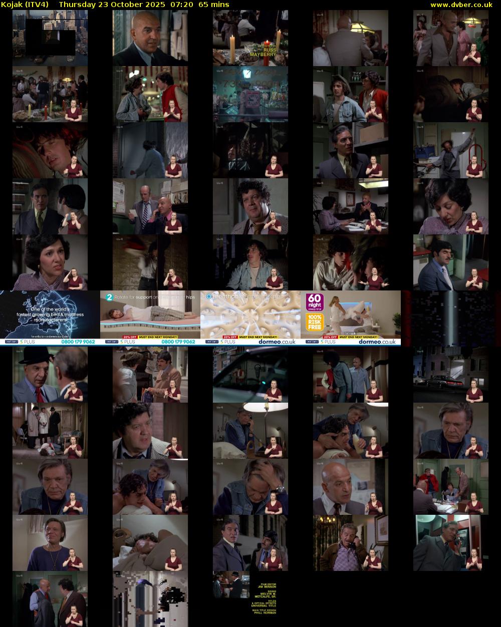 Kojak (ITV4) Thursday 23 October 2025 07:20 - 08:25