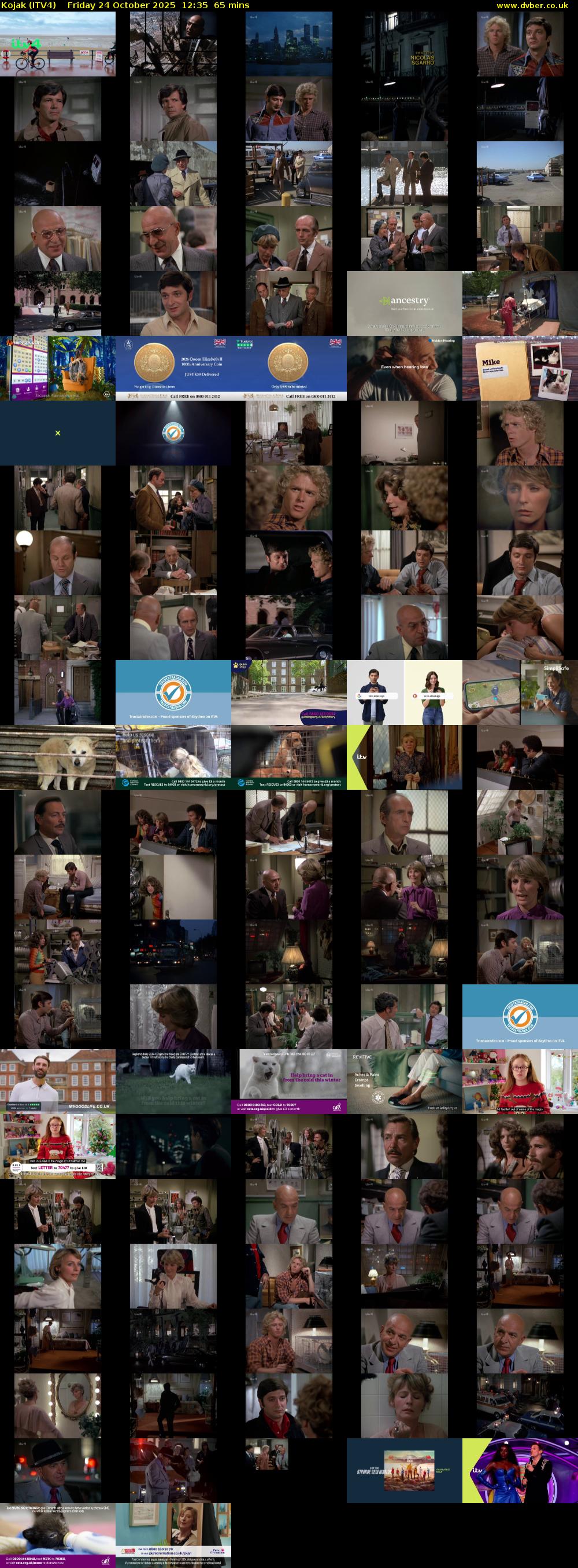 Kojak (ITV4) Friday 24 October 2025 12:35 - 13:40