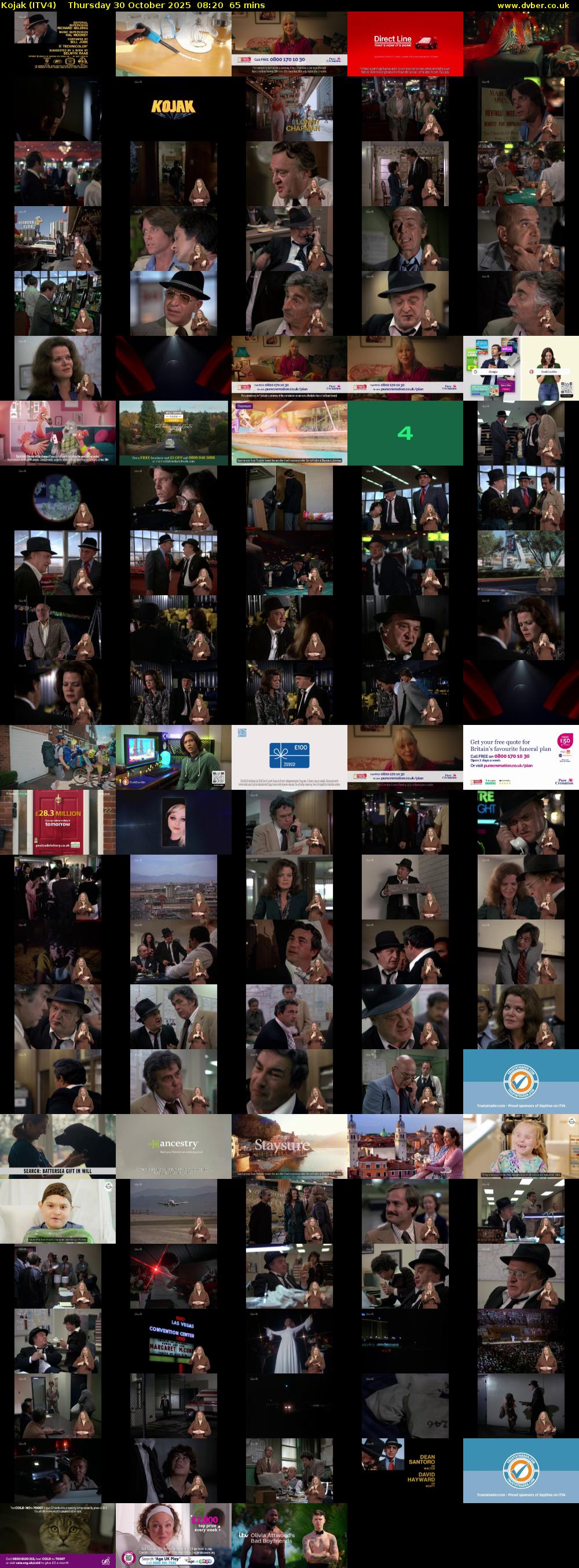 Kojak (ITV4) Thursday 30 October 2025 08:20 - 09:25