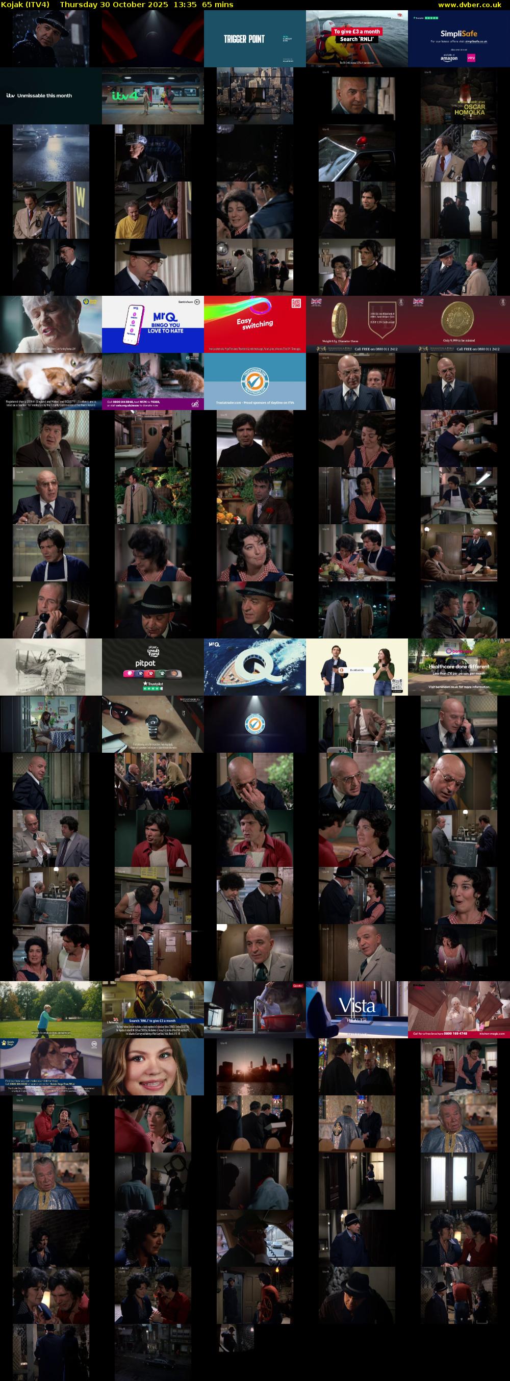 Kojak (ITV4) Thursday 30 October 2025 13:35 - 14:40