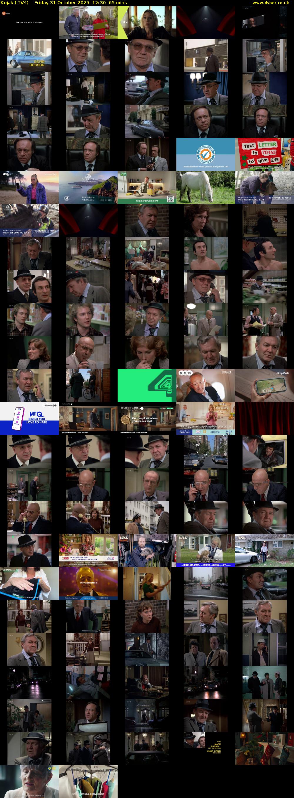 Kojak (ITV4) Friday 31 October 2025 12:30 - 13:35