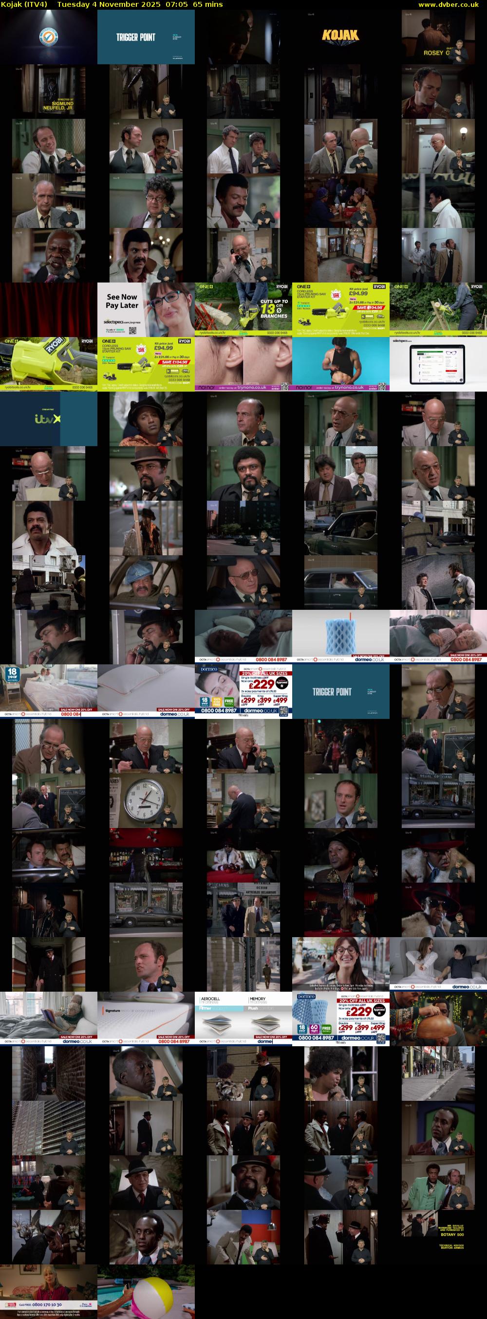 Kojak (ITV4) Tuesday 4 November 2025 07:05 - 08:10