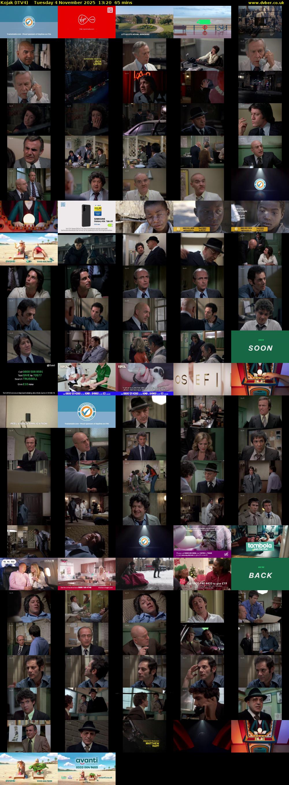 Kojak (ITV4) Tuesday 4 November 2025 13:20 - 14:25