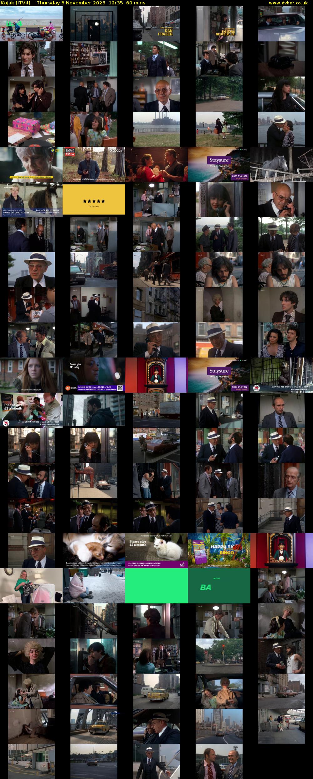 Kojak (ITV4) Thursday 6 November 2025 12:35 - 13:35