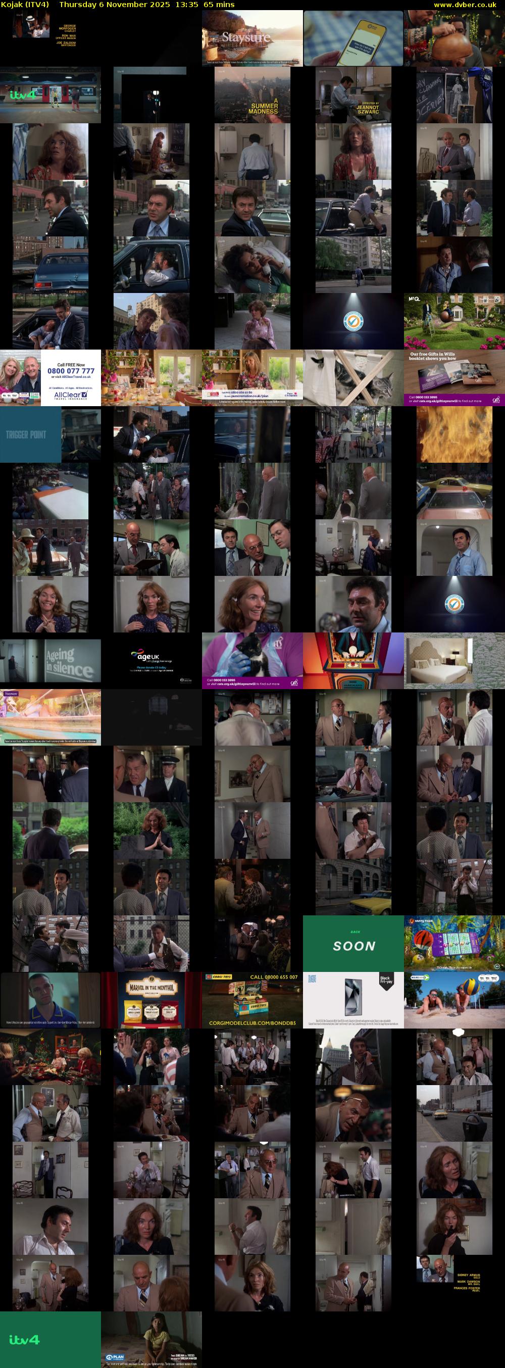 Kojak (ITV4) Thursday 6 November 2025 13:35 - 14:40