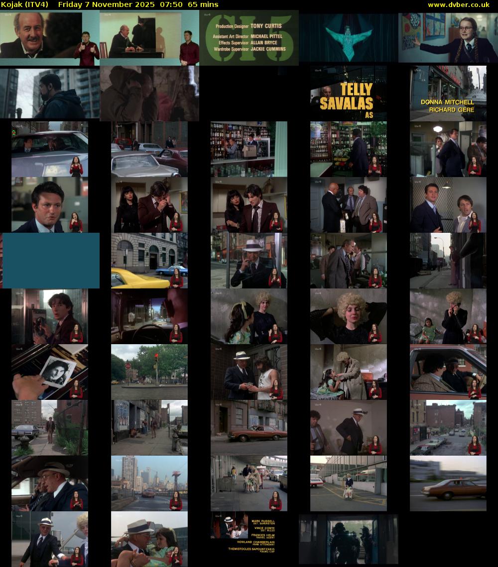 Kojak (ITV4) Friday 7 November 2025 07:50 - 08:55