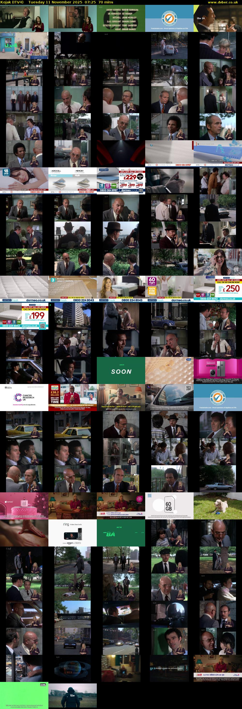 Kojak (ITV4) Tuesday 11 November 2025 07:25 - 08:35
