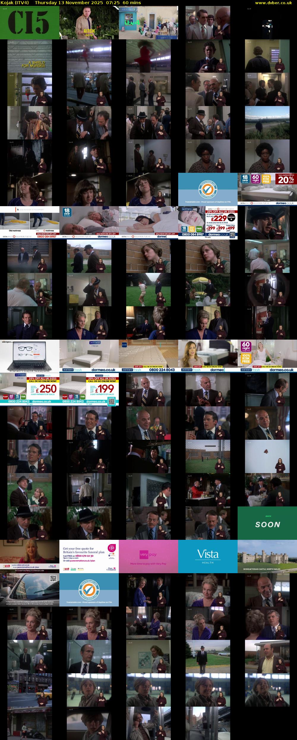 Kojak (ITV4) Thursday 13 November 2025 07:25 - 08:25