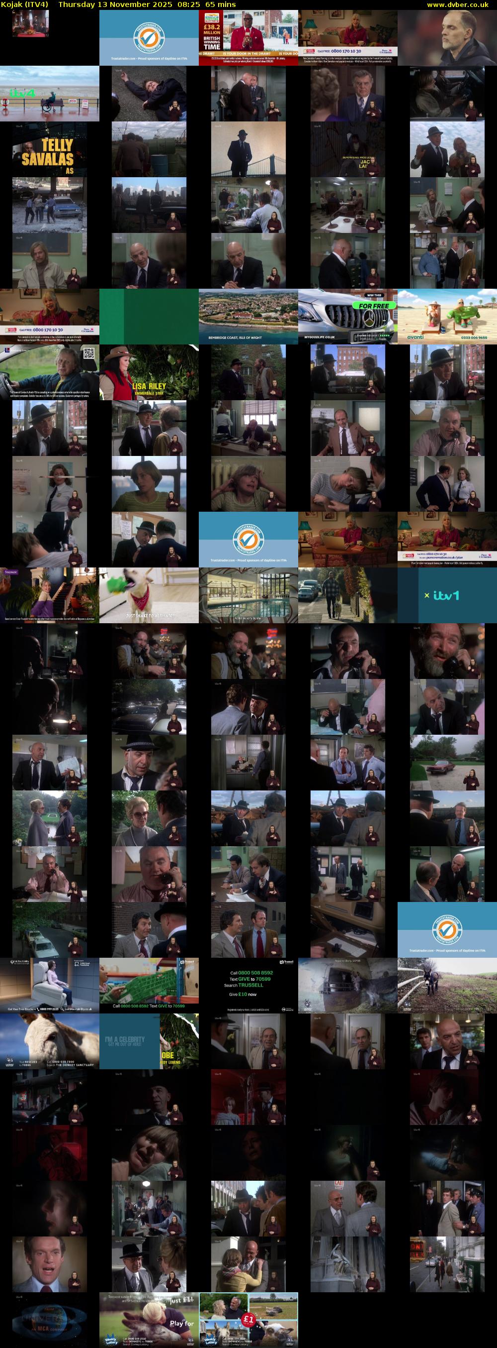 Kojak (ITV4) Thursday 13 November 2025 08:25 - 09:30