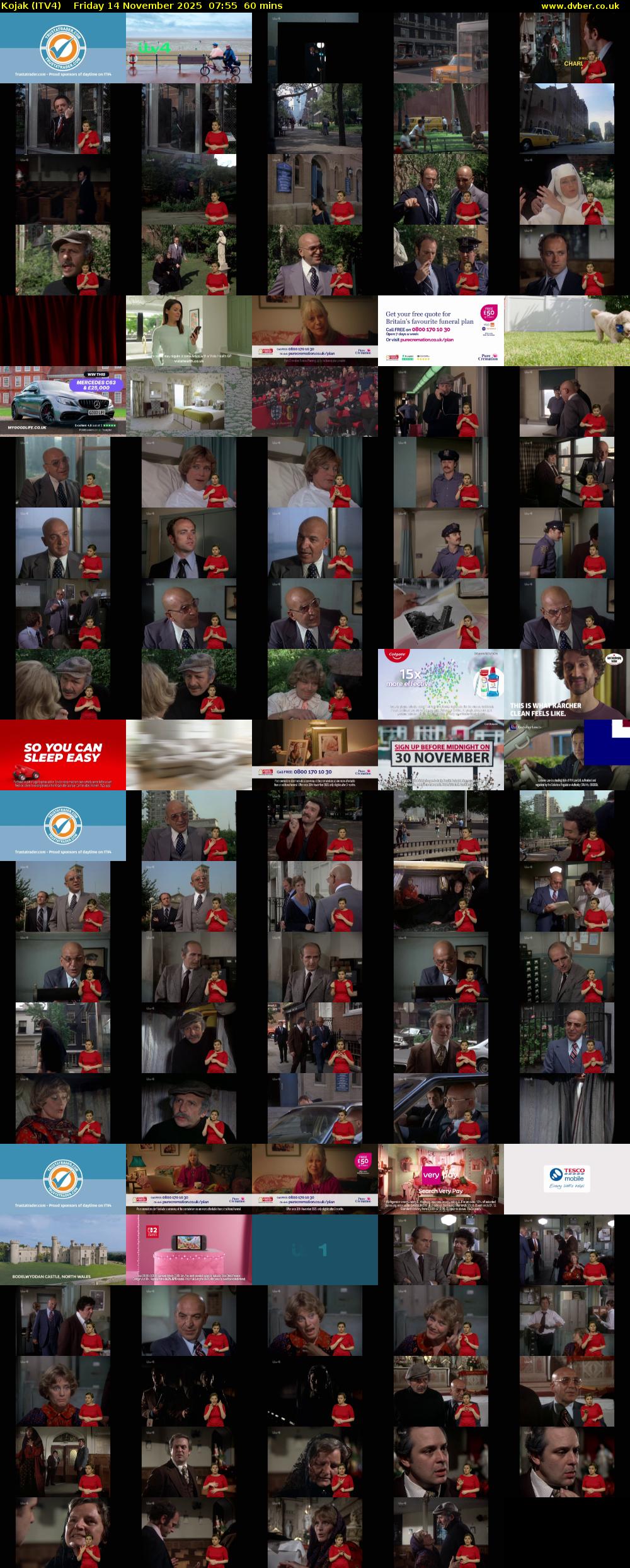 Kojak (ITV4) Friday 14 November 2025 07:55 - 08:55