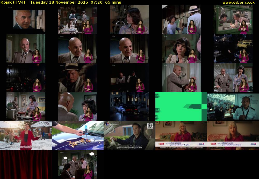 Kojak (ITV4) Tuesday 18 November 2025 07:20 - 08:25