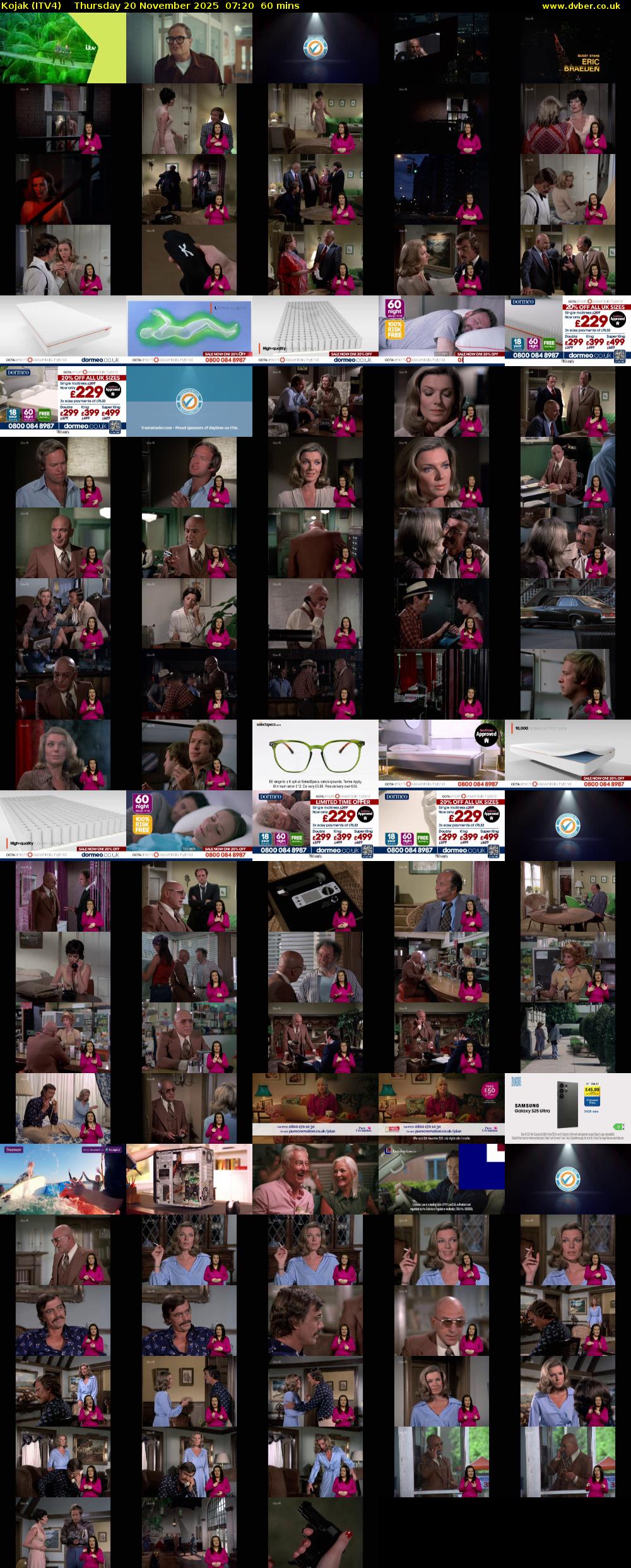 Kojak (ITV4) Thursday 20 November 2025 07:20 - 08:20