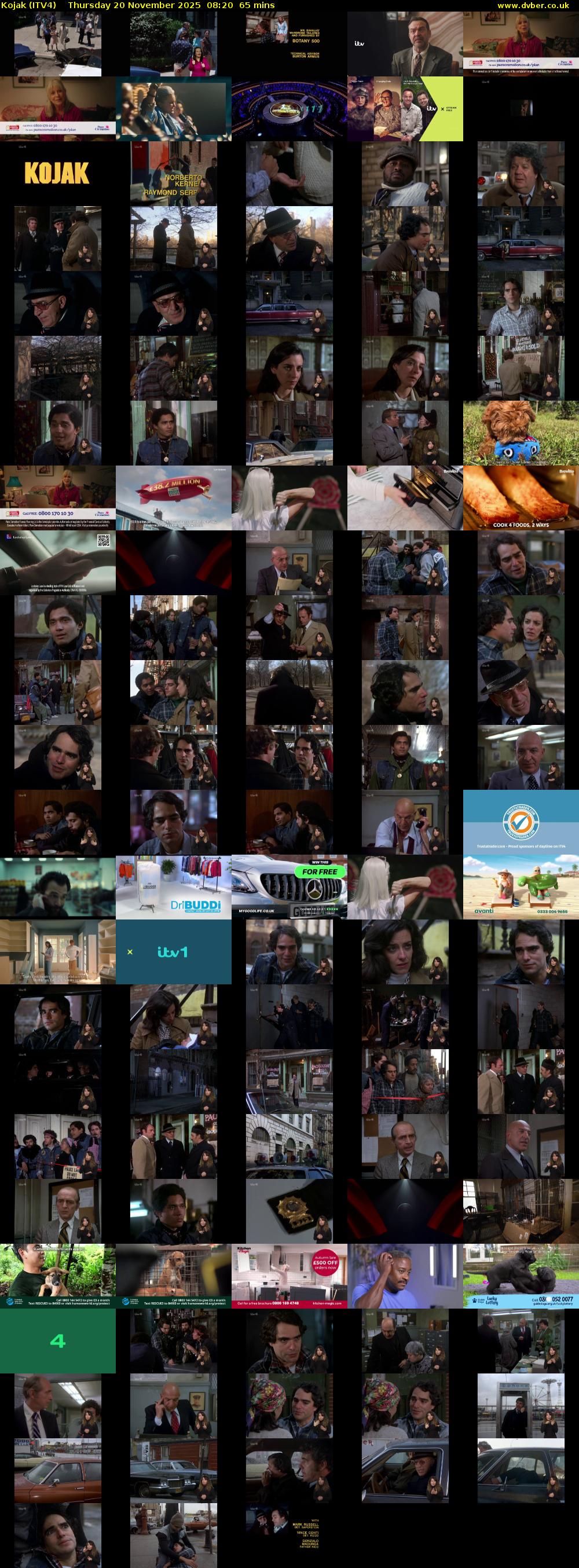 Kojak (ITV4) Thursday 20 November 2025 08:20 - 09:25