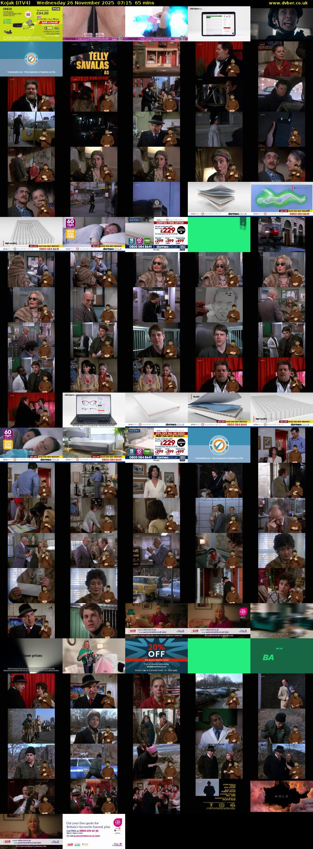 Kojak (ITV4) Wednesday 26 November 2025 07:15 - 08:20