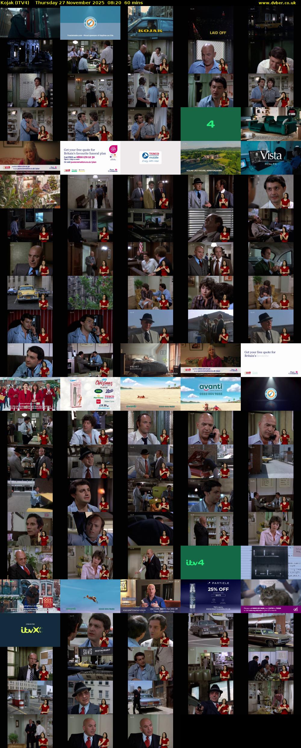 Kojak (ITV4) Thursday 27 November 2025 08:20 - 09:20