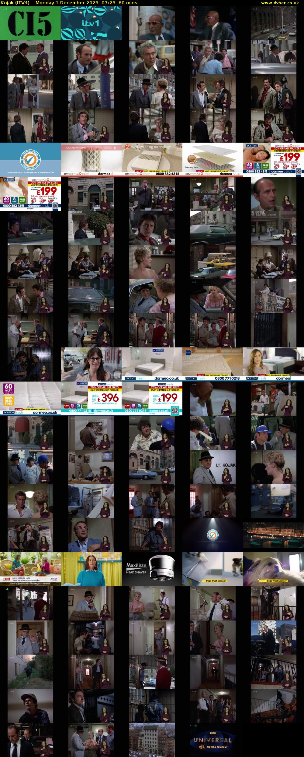 Kojak (ITV4) Monday 1 December 2025 07:25 - 08:25
