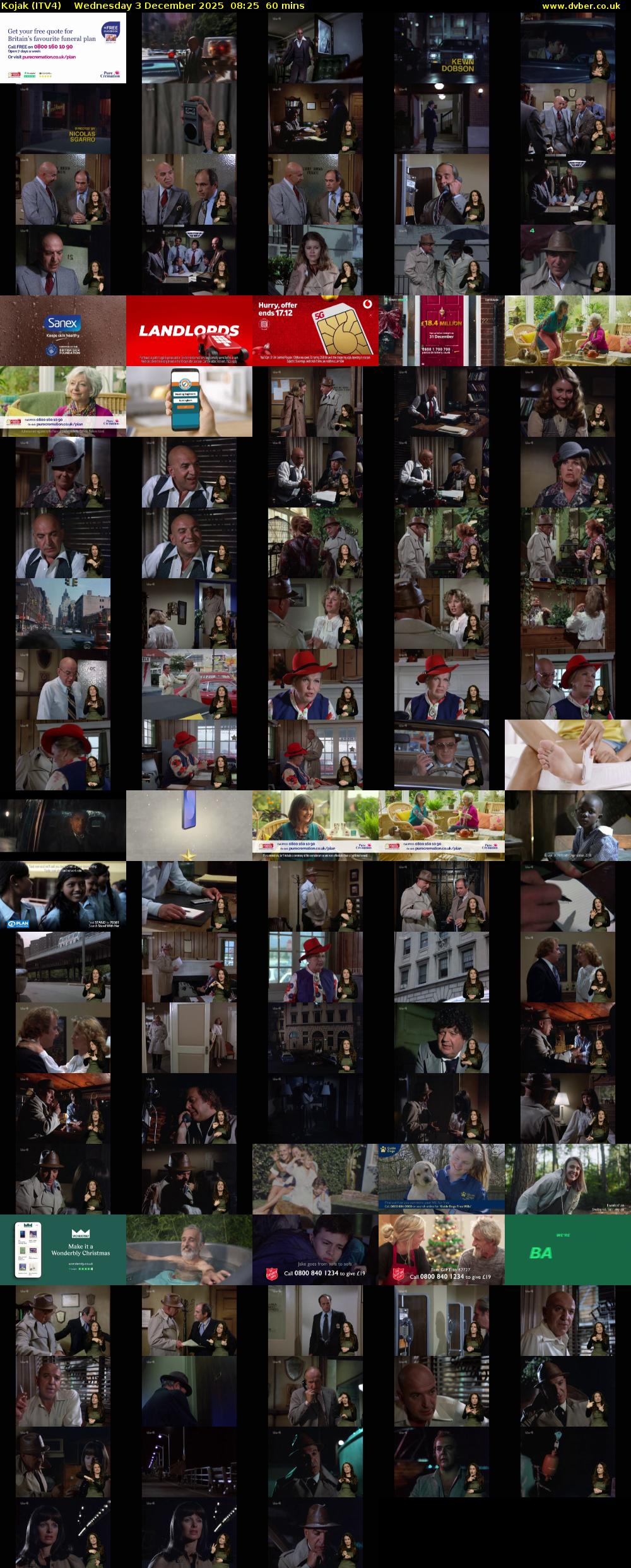 Kojak (ITV4) Wednesday 3 December 2025 08:25 - 09:25