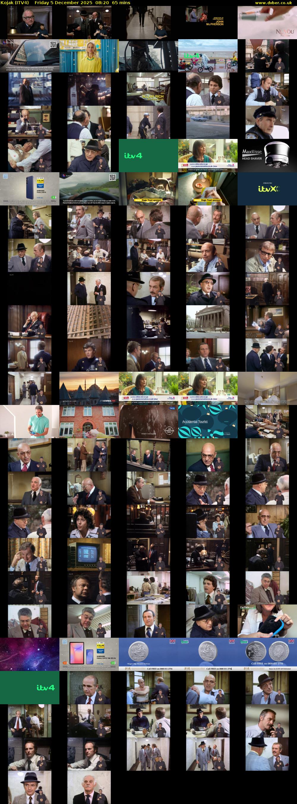 Kojak (ITV4) Friday 5 December 2025 08:20 - 09:25