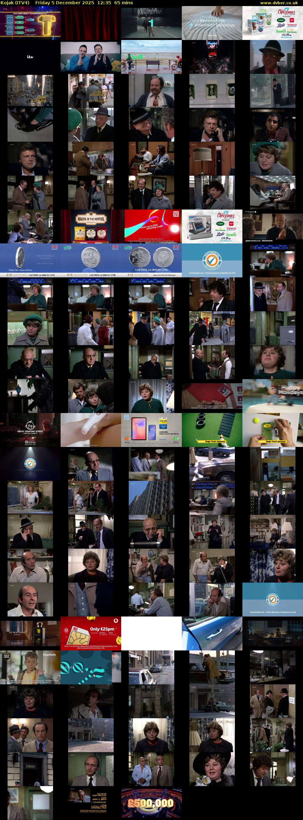 Kojak (ITV4) Friday 5 December 2025 12:35 - 13:40