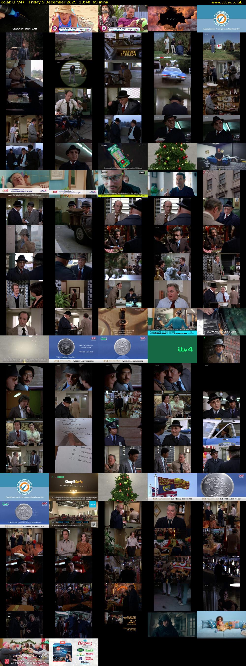 Kojak (ITV4) Friday 5 December 2025 13:40 - 14:45