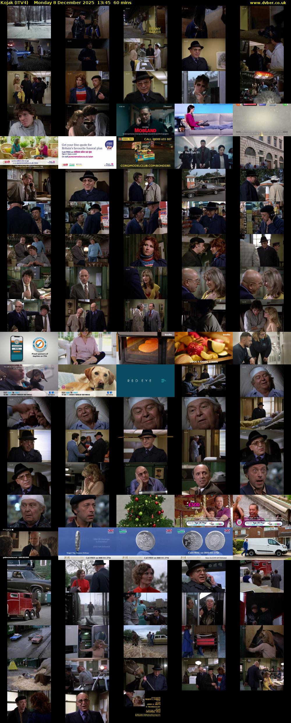 Kojak (ITV4) Monday 8 December 2025 13:45 - 14:45