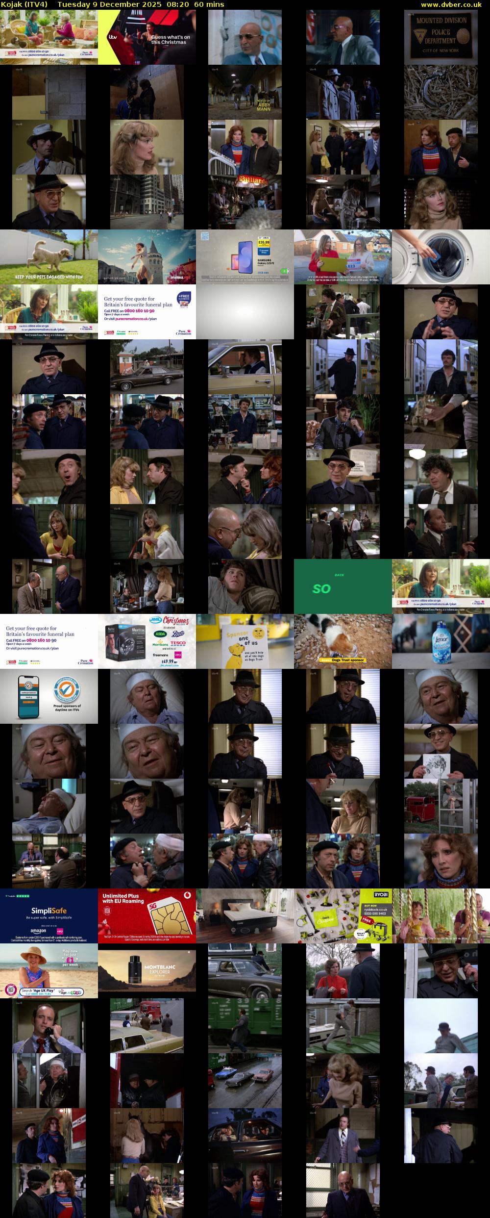 Kojak (ITV4) Tuesday 9 December 2025 08:20 - 09:20