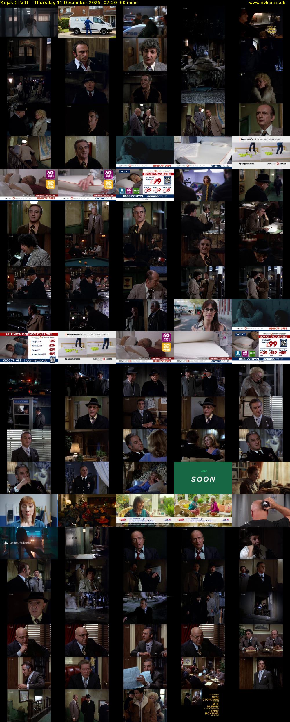 Kojak (ITV4) Thursday 11 December 2025 07:20 - 08:20