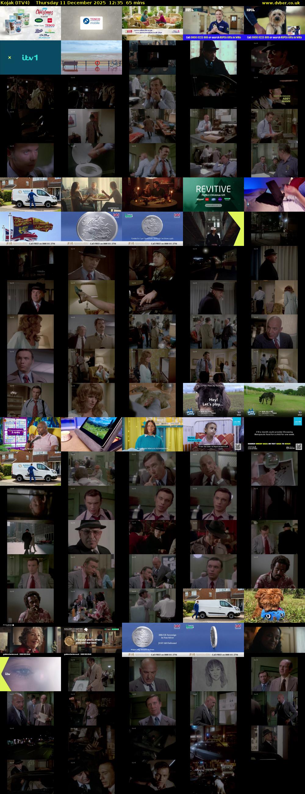 Kojak (ITV4) Thursday 11 December 2025 12:35 - 13:40