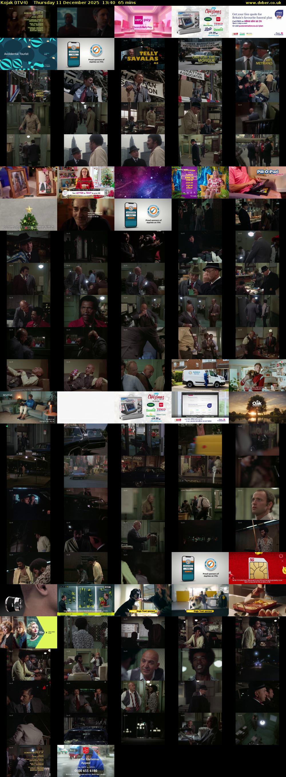 Kojak (ITV4) Thursday 11 December 2025 13:40 - 14:45
