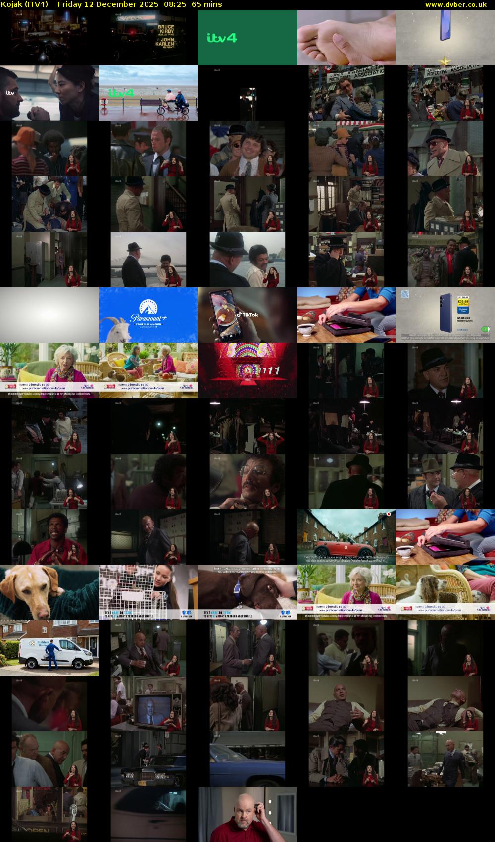 Kojak (ITV4) Friday 12 December 2025 08:25 - 09:30