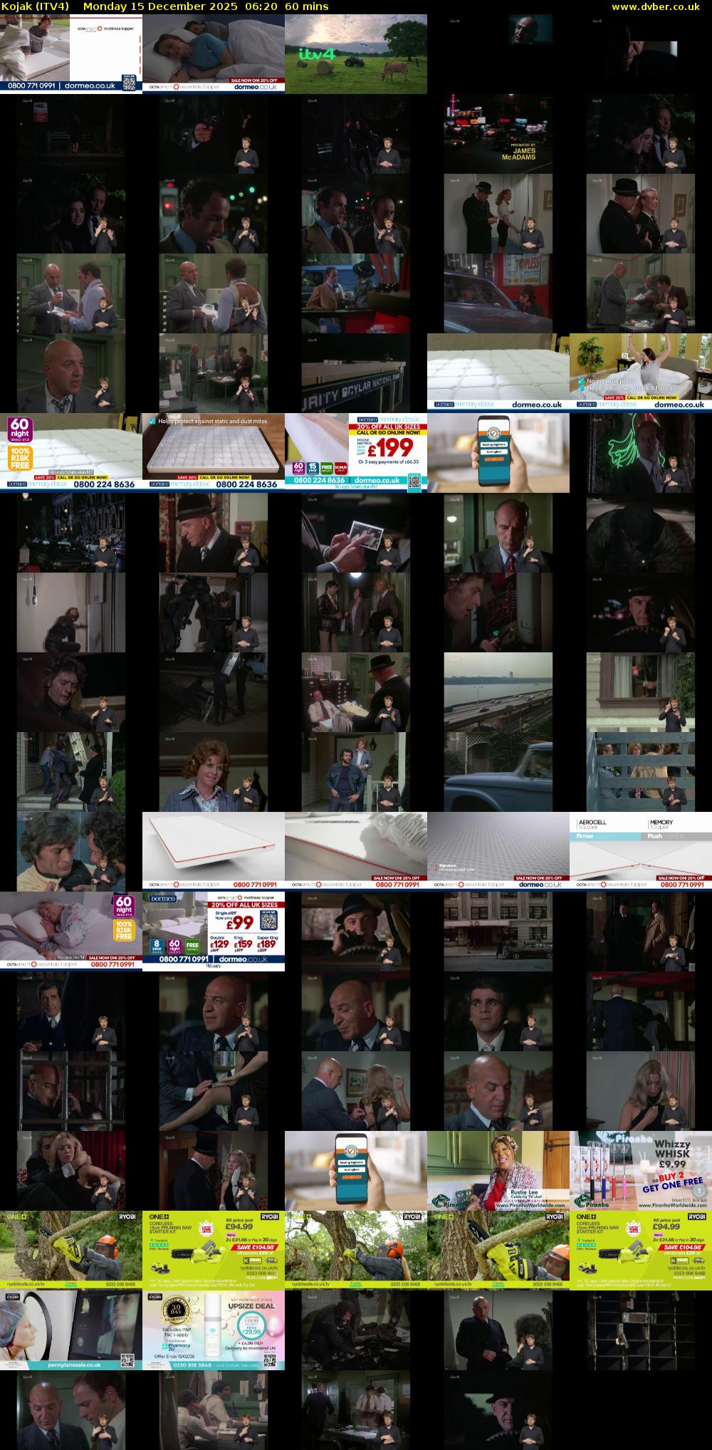 Kojak (ITV4) Monday 15 December 2025 06:20 - 07:20