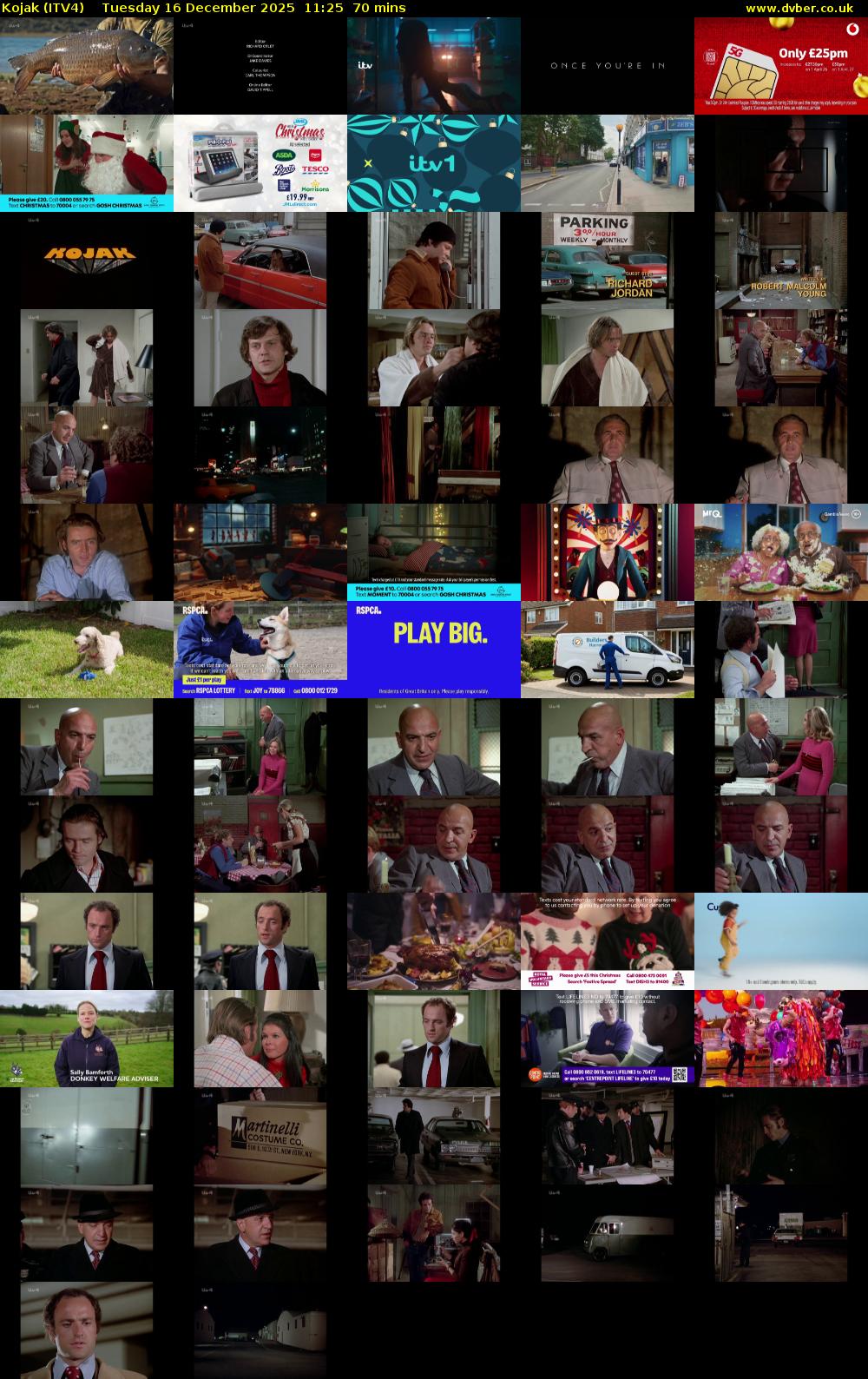 Kojak (ITV4) Tuesday 16 December 2025 11:25 - 12:35