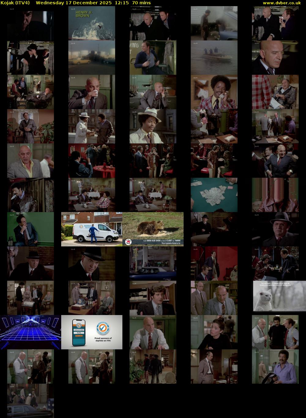 Kojak (ITV4) Wednesday 17 December 2025 12:15 - 13:25