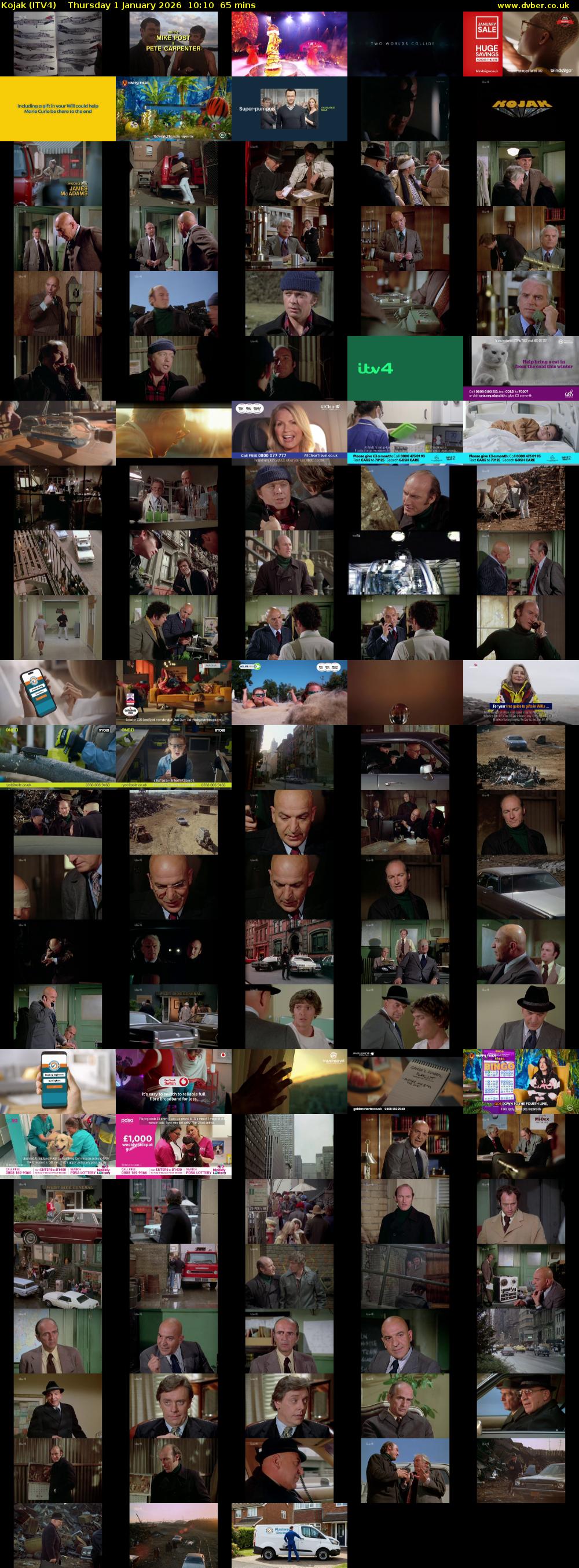 Kojak (ITV4) Thursday 1 January 2026 10:10 - 11:15