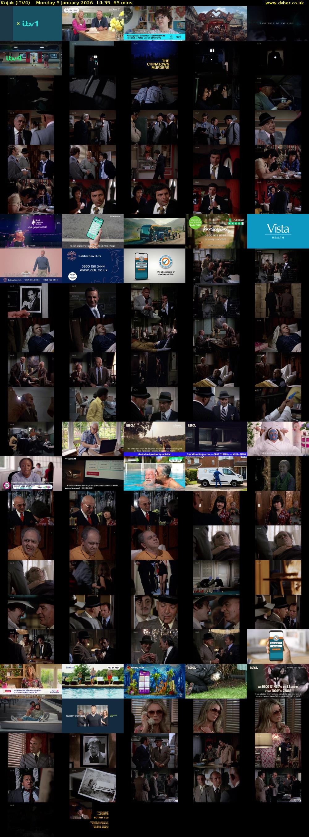 Kojak (ITV4) Monday 5 January 2026 14:35 - 15:40