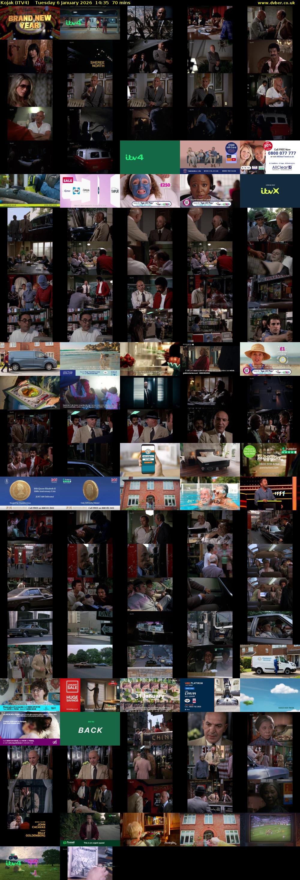 Kojak (ITV4) Tuesday 6 January 2026 14:35 - 15:45