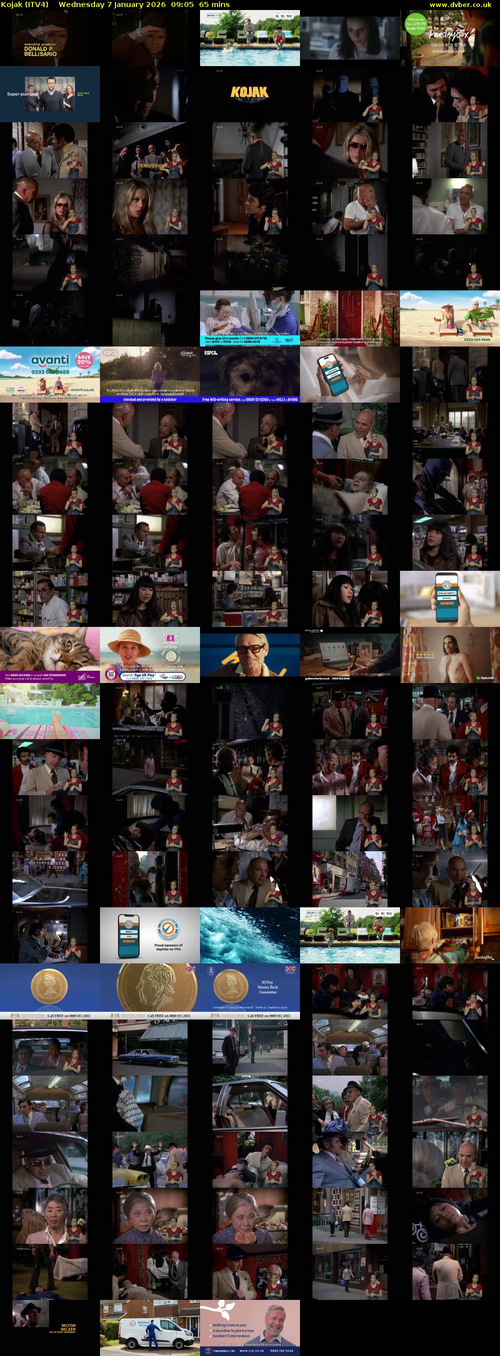 Kojak (ITV4) Wednesday 7 January 2026 09:05 - 10:10