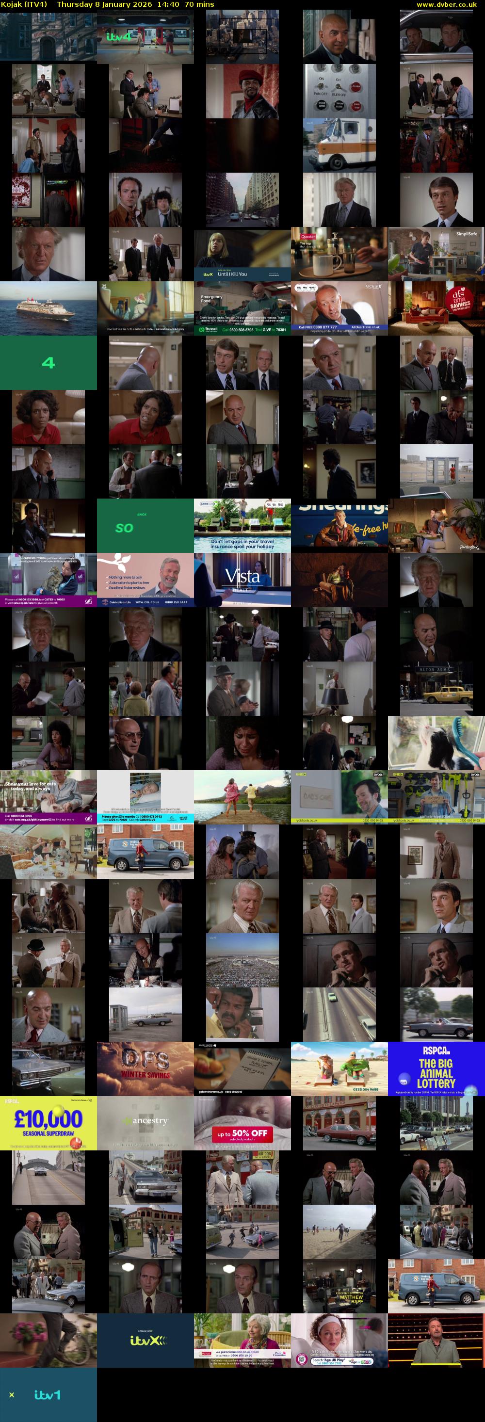 Kojak (ITV4) Thursday 8 January 2026 14:40 - 15:50