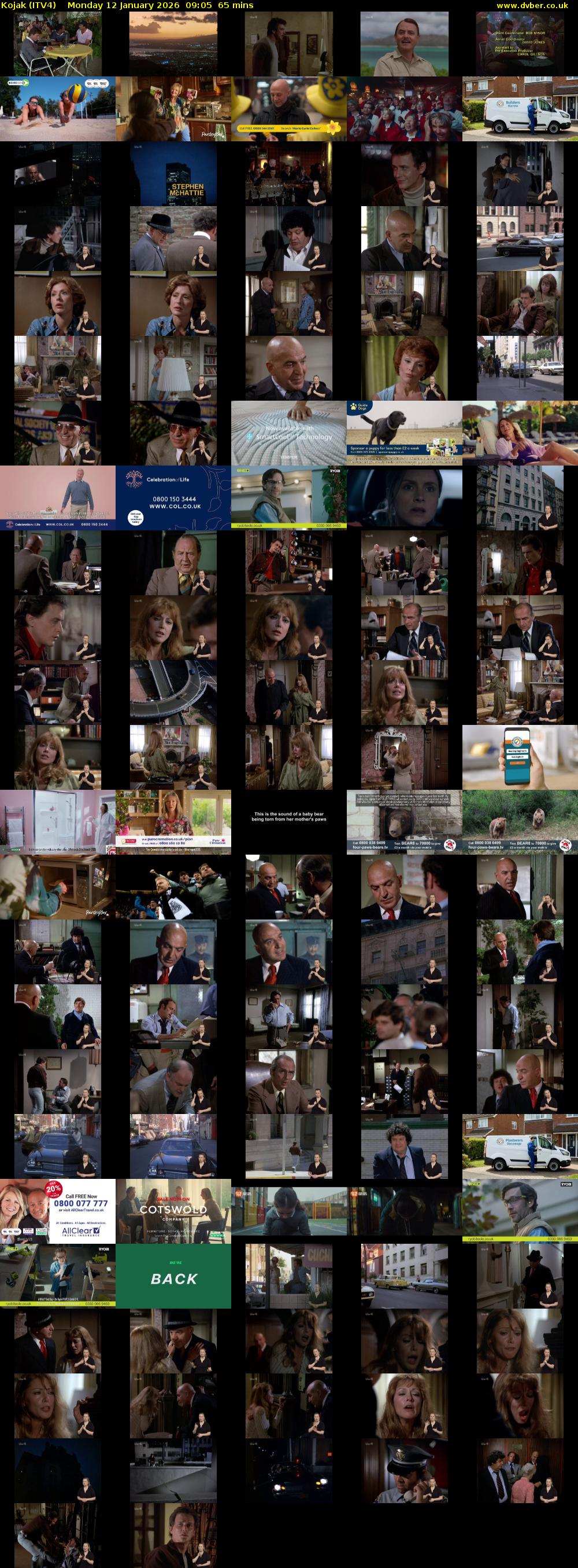 Kojak (ITV4) Monday 12 January 2026 09:05 - 10:10