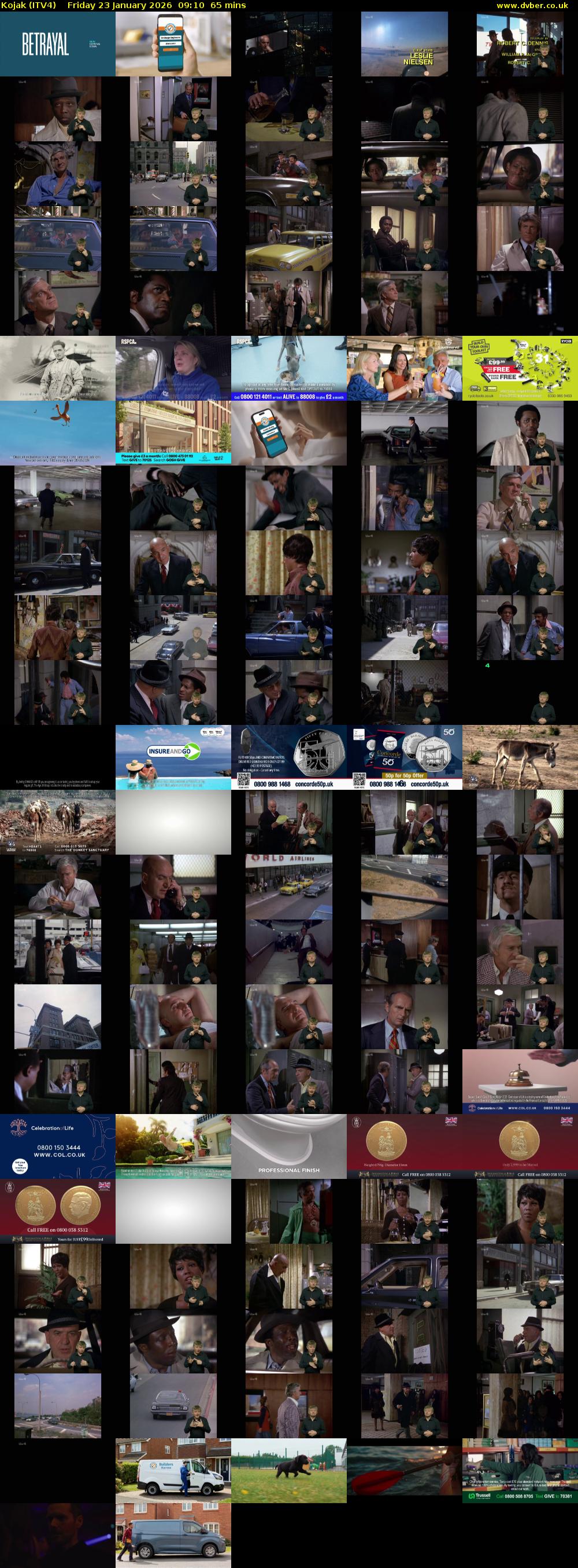 Kojak (ITV4) Friday 23 January 2026 09:10 - 10:15