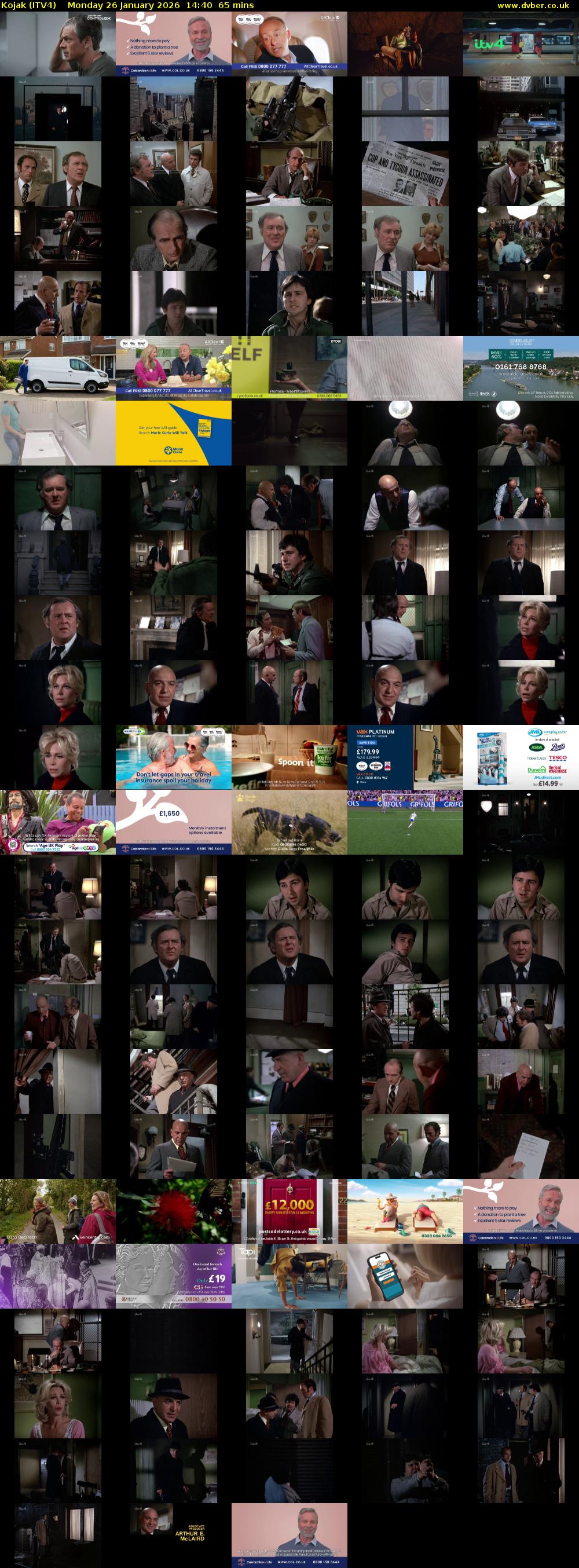 Kojak (ITV4) Monday 26 January 2026 14:40 - 15:45