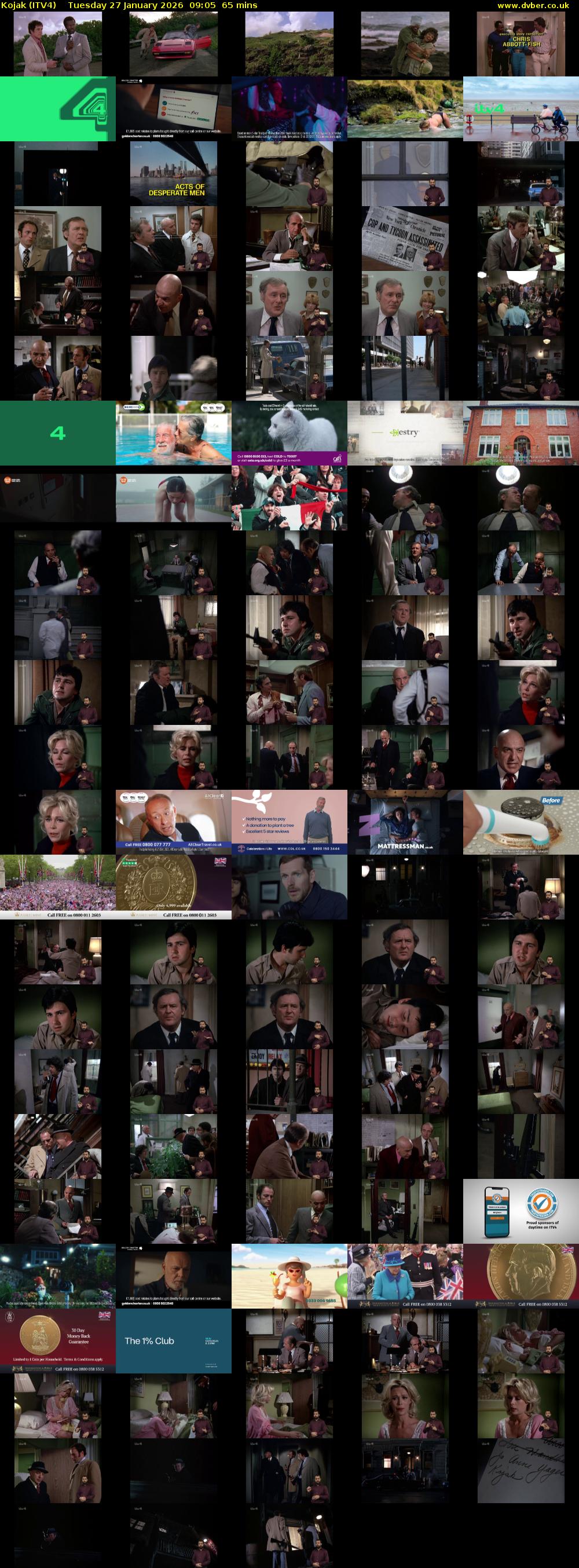 Kojak (ITV4) Tuesday 27 January 2026 09:05 - 10:10